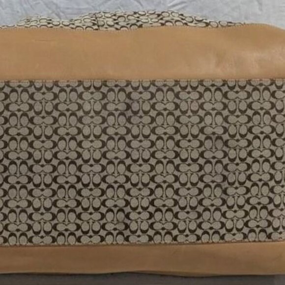 P1993-Holiday/Travel Special Coach Canvas/Leather Voyager Weekender with Strap - Picture 5 of 11